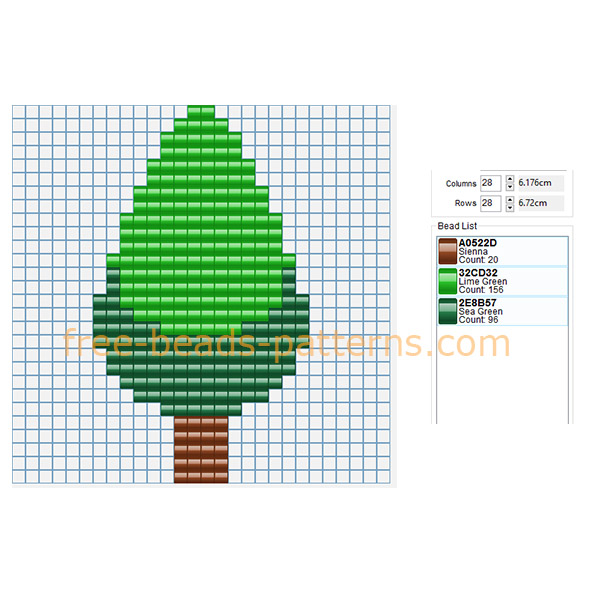 Simple green tree free perler beads pixel beads pattern Hama Beads Pyssla