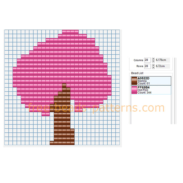 Simple peach tree Hama Beads Pyssla perler beads pattern for children