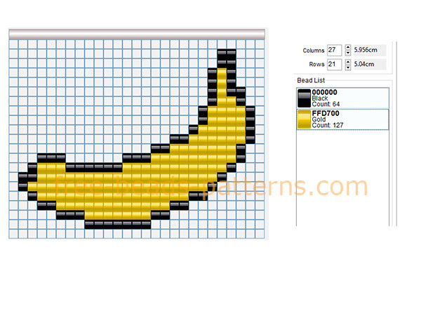 Simple shape banana fruit Hama Beads pony beads patterns for children