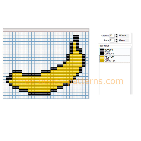 Simple shape banana fruit Hama Beads pony beads patterns for children