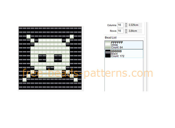 Simple shape bone and skull keychain idea 16 x 16 free perler beads pattern