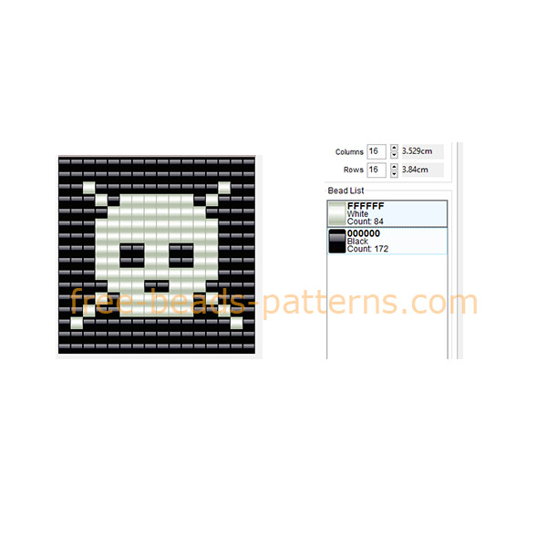 Simple shape bone and skull keychain idea 16 x 16 free perler beads pattern