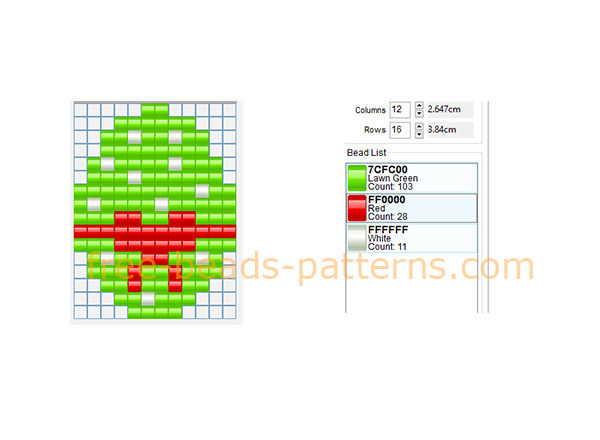 Small Easter egg green white pois with a red bow Hama Beads Pyssla pattern