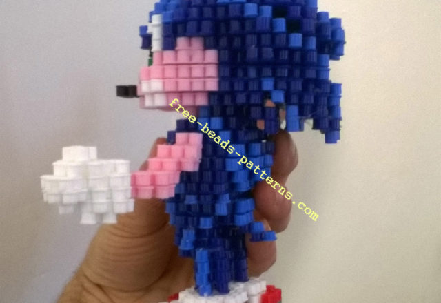 Sonic The Hedgehog Sega videogames 3D perler beads work photos (10)