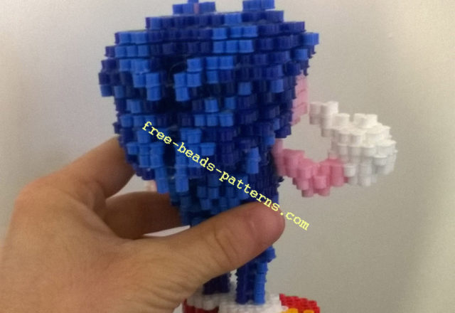 Sonic The Hedgehog Sega videogames 3D perler beads work photos (11)