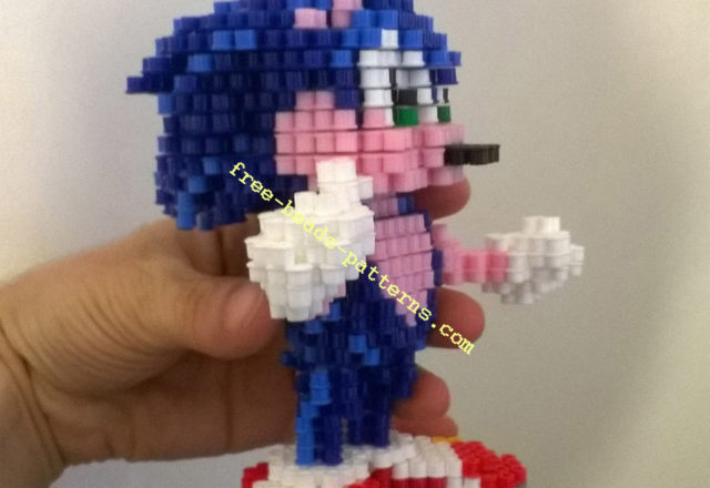 Sonic The Hedgehog Sega videogames 3D perler beads work photos (13)