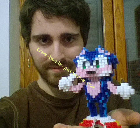 Sonic The Hedgehog Sega videogames 3D perler beads work photos (14)