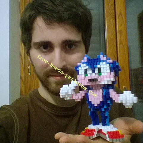 Sonic The Hedgehog Sega videogames 3D perler beads work photos (14)