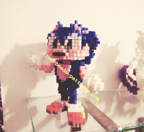 Sonic The Hedgehog Sega videogames 3D perler beads work photos (15)