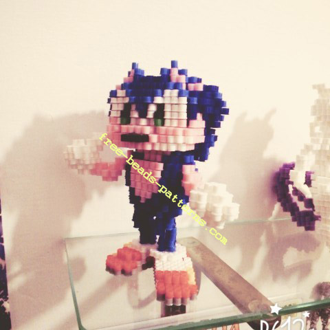 Sonic The Hedgehog Sega videogames 3D perler beads work photos (15)