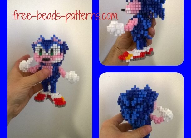 Sonic The Hedgehog Sega videogames 3D perler beads work photos (16)