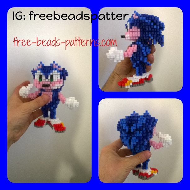Sonic The Hedgehog Sega videogames 3D perler beads work photos (16)