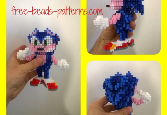 Sonic The Hedgehog Sega videogames 3D perler beads work photos (17)