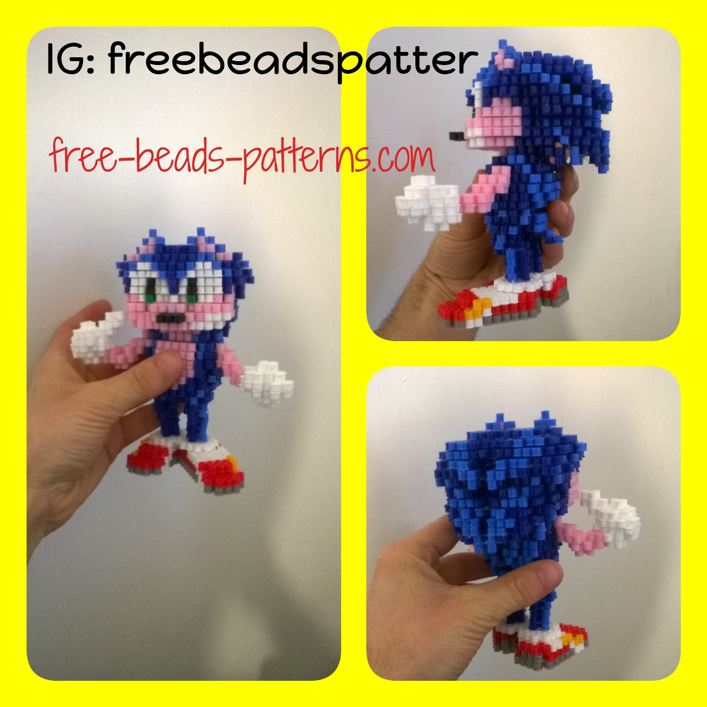 Sonic The Hedgehog Sega videogames 3D perler beads work photos (17)