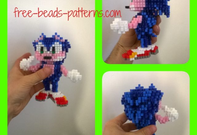 Sonic The Hedgehog Sega videogames 3D perler beads work photos (18)