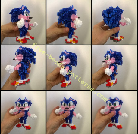 Sonic The Hedgehog Sega videogames 3D perler beads work photos (19)