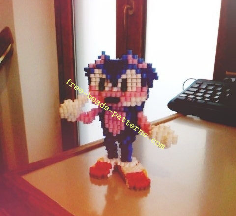 Sonic The Hedgehog Sega videogames 3D perler beads work photos (6)
