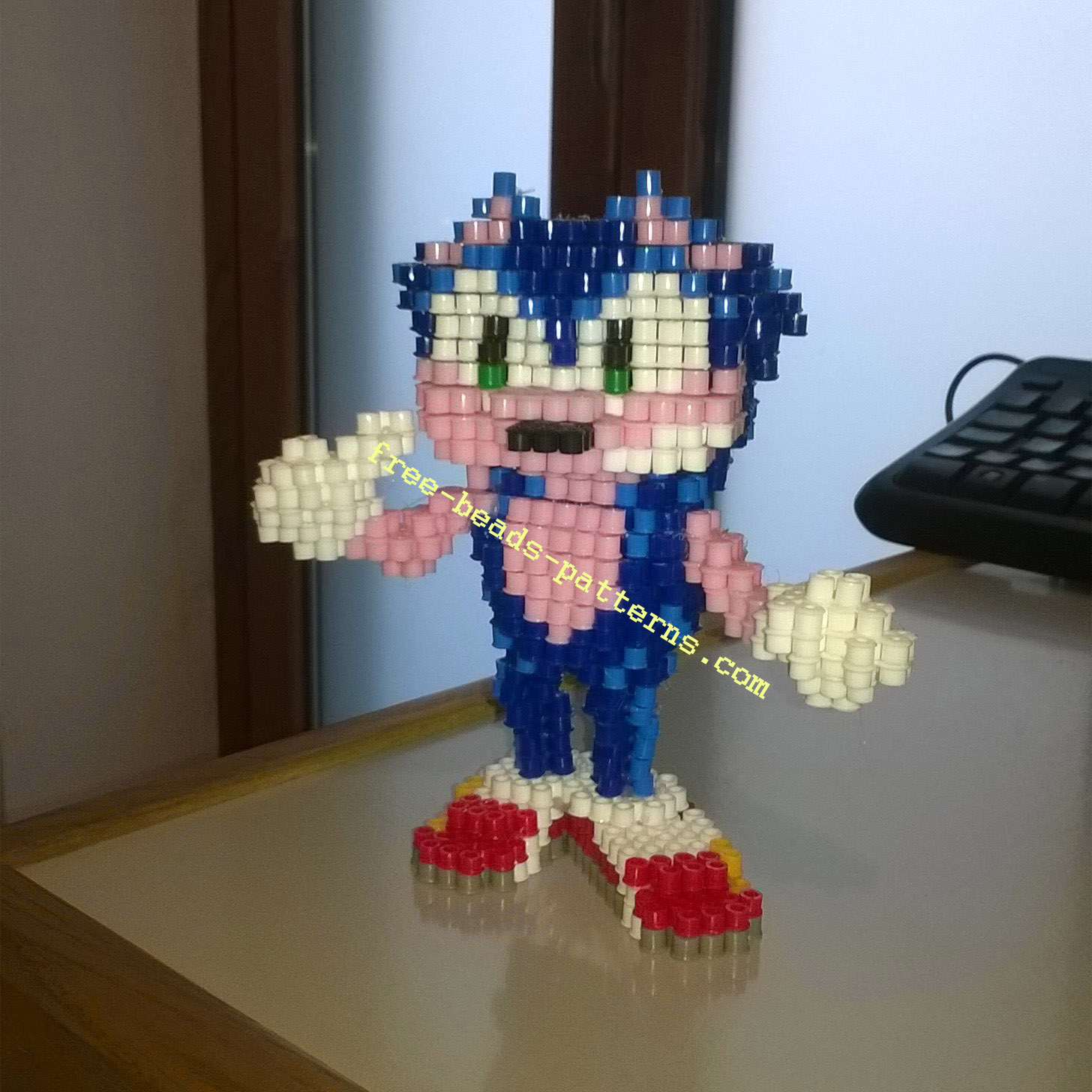 Sonic The Hedgehog Sega videogames 3D perler beads work photos (7)