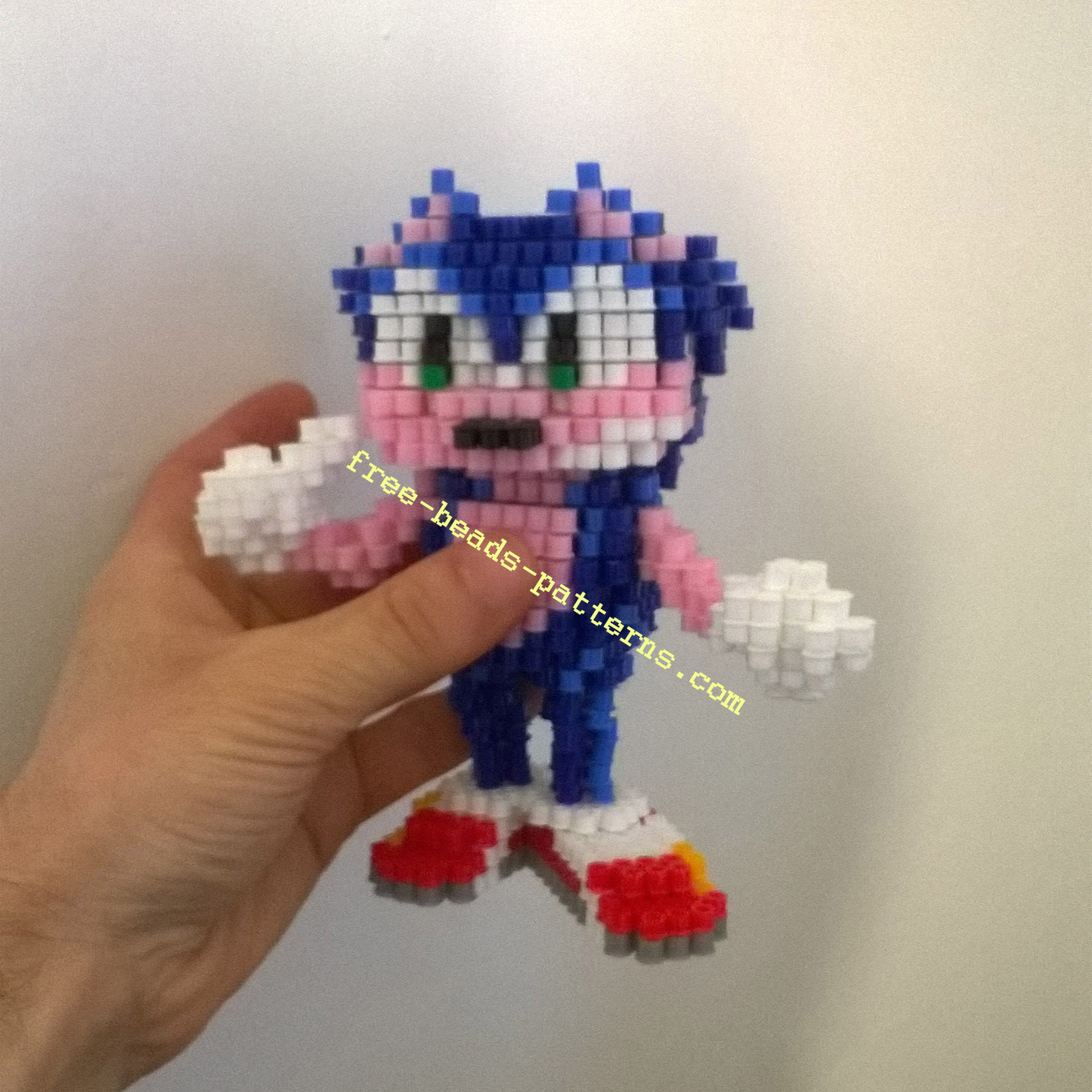 Sonic The Hedgehog Sega videogames 3D perler beads work photos (8)