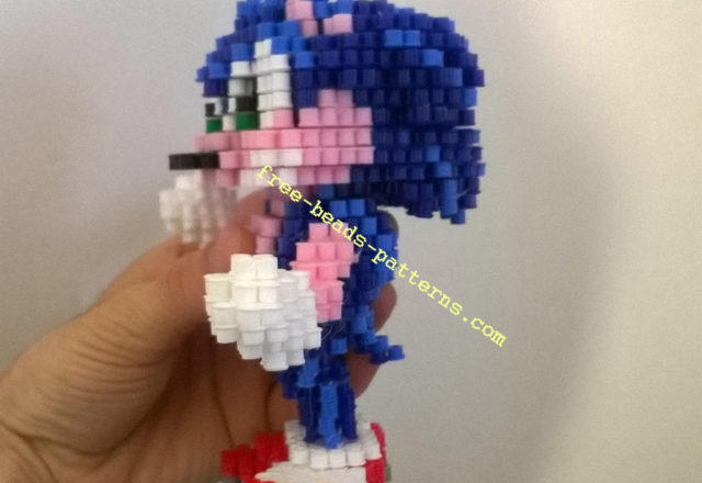 Sonic The Hedgehog Sega videogames 3D perler beads work photos (9)