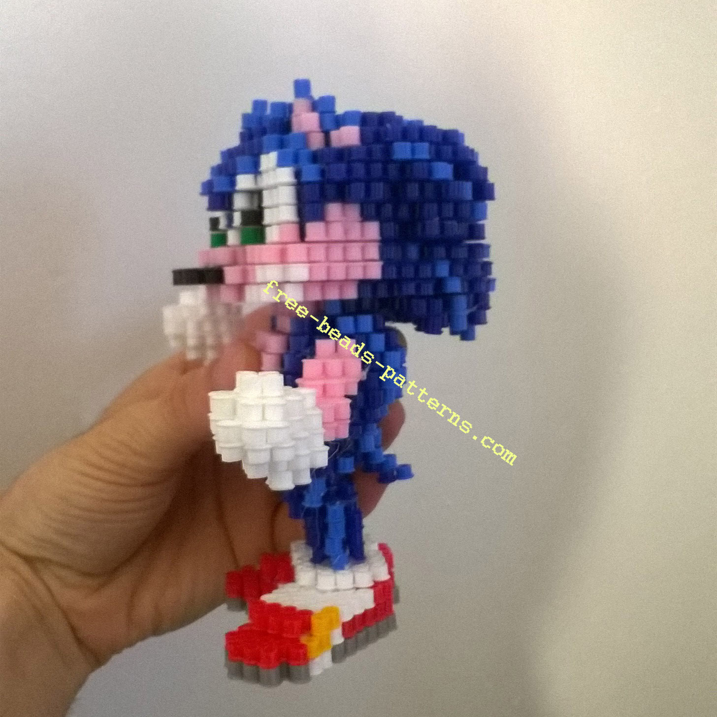 Sonic The Hedgehog Sega videogames 3D perler beads work photos (9)