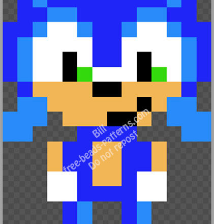 Sonic The Hedgehog free hama beads perler beads pattern 14x20