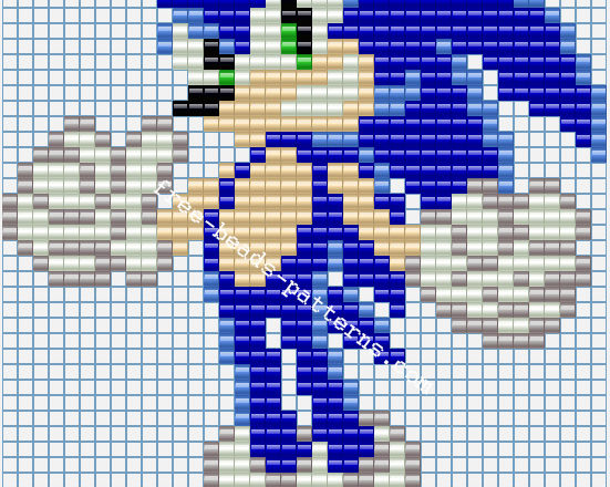 Sonic The Hedgehog free perler beads iron beads pattern