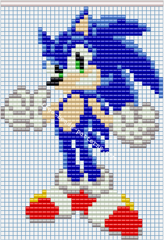 Sonic The Hedgehog free perler beads iron beads pattern