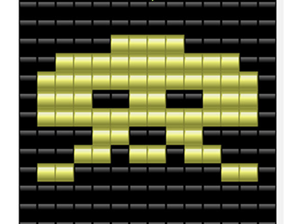 Space Invaders arcade 80’ s videogames alien number 3 free perler beads Pyssla pattern