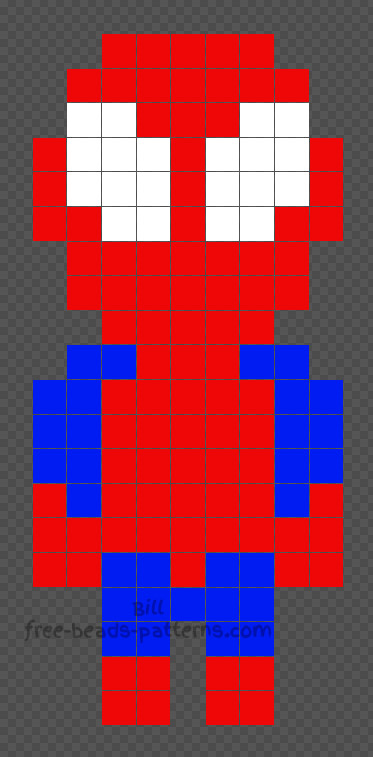 Spiderman free Hama Beads design 9x20