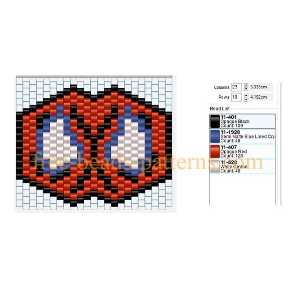 Spiderman mask for children free Hama Beads Pyssla perler beads pattern