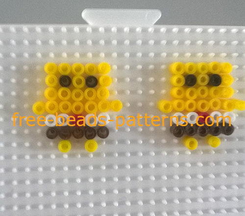 Spongebob girl earrings Hama Beads mini work photos (1)