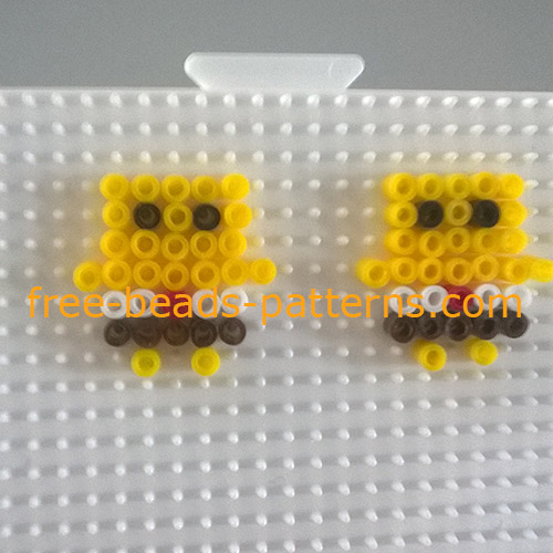 Spongebob girl earrings Hama Beads mini work photos (1)