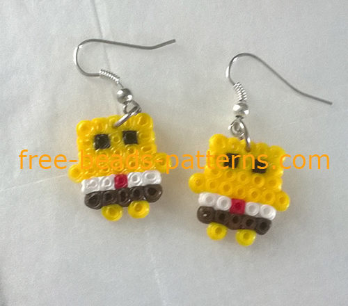 Spongebob girl earrings Hama Beads mini work photos (4)
