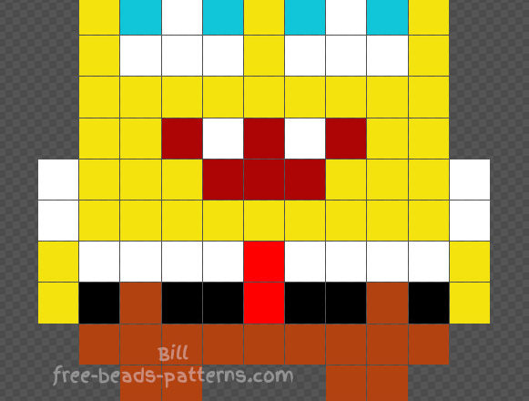 Spongebob perler beads pattern 11x14