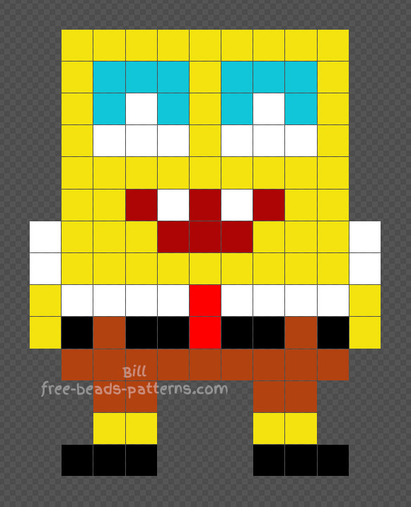 Spongebob perler beads pattern 11x14