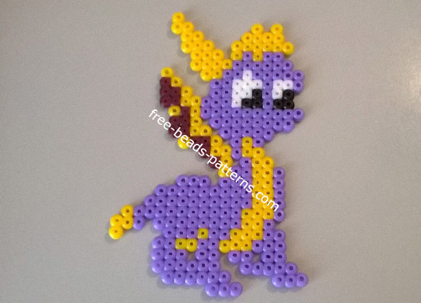 Spyro The Dragon 2D perler beads work photos (3)