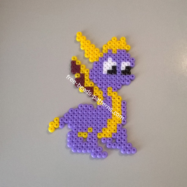 Spyro The Dragon 2D perler beads work photos (3)
