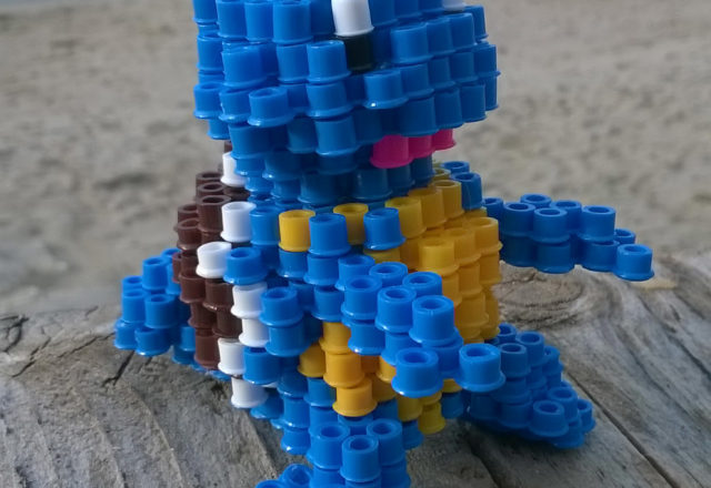 Squirtle Pokemon 3D Perler Beads Hama Beads at the beach photos (1)