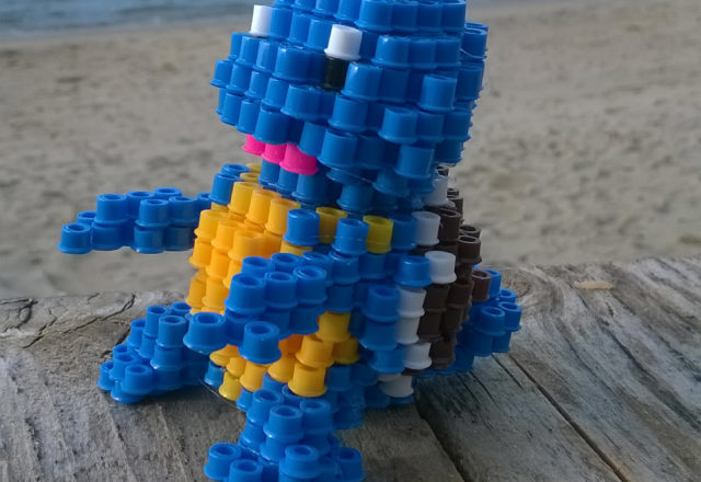 Squirtle Pokemon 3D Perler Beads Hama Beads at the beach photos (3)