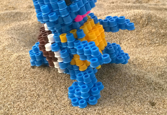 Squirtle Pokemon 3D Perler Beads Hama Beads at the beach photos (4)