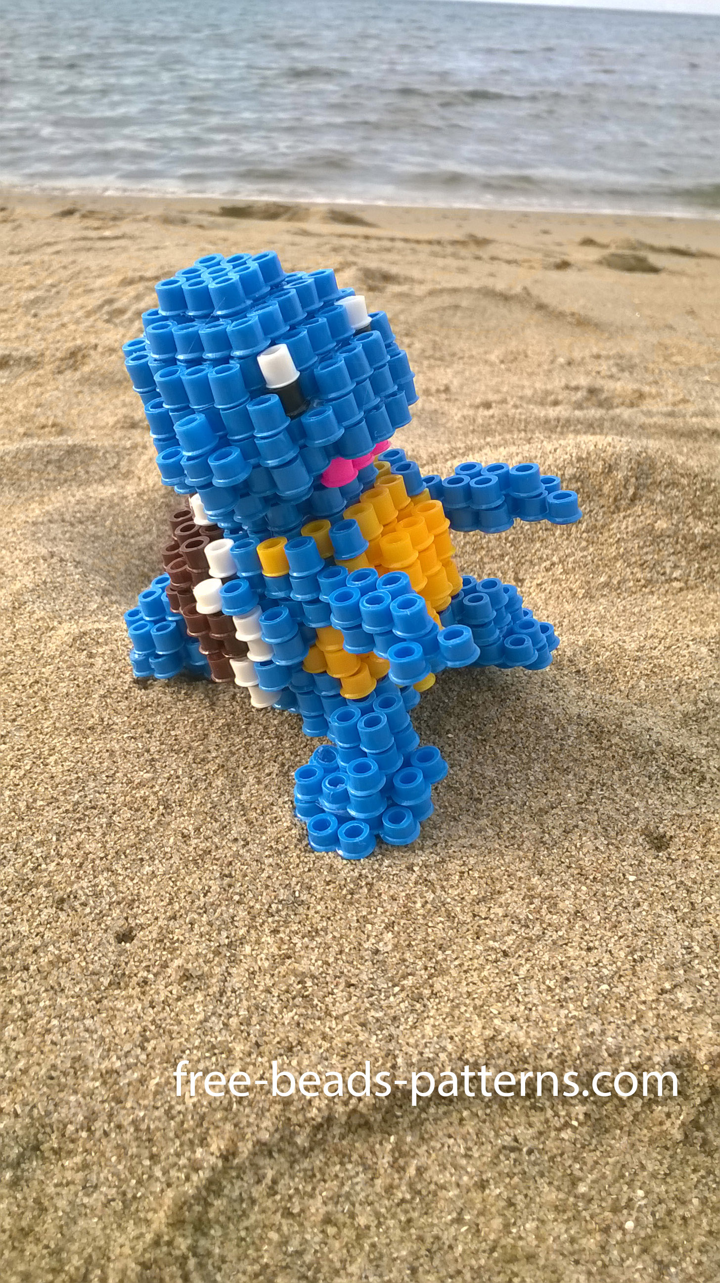 Squirtle Pokemon 3D Perler Beads Hama Beads at the beach photos (4)