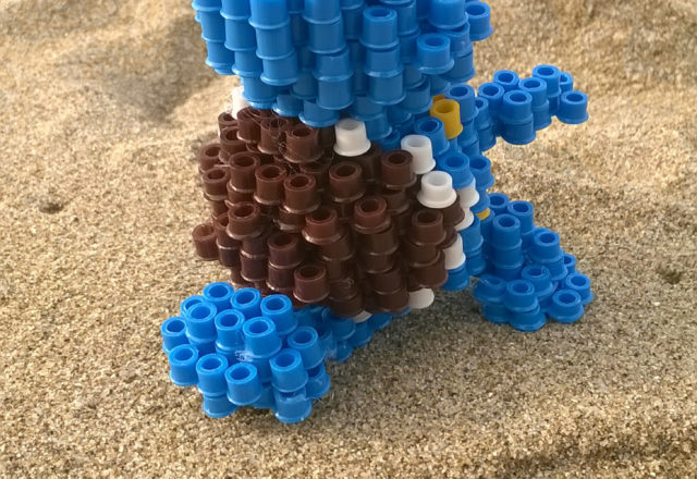 Squirtle Pokemon 3D Perler Beads Hama Beads at the beach photos (5)