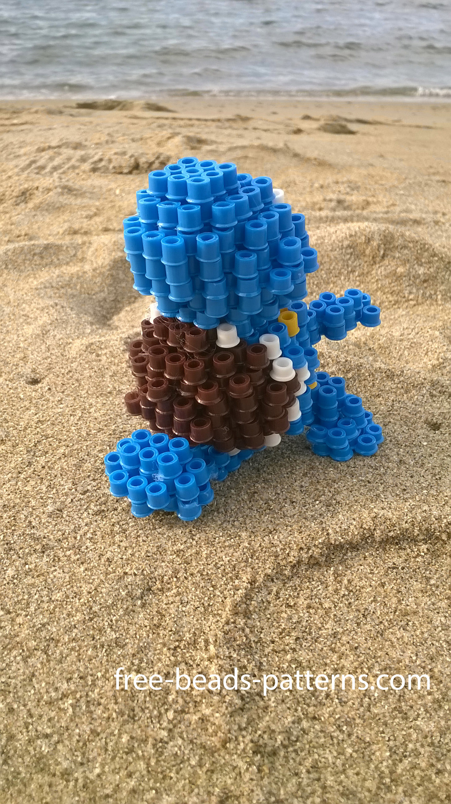 Squirtle Pokemon 3D Perler Beads Hama Beads at the beach photos (5)