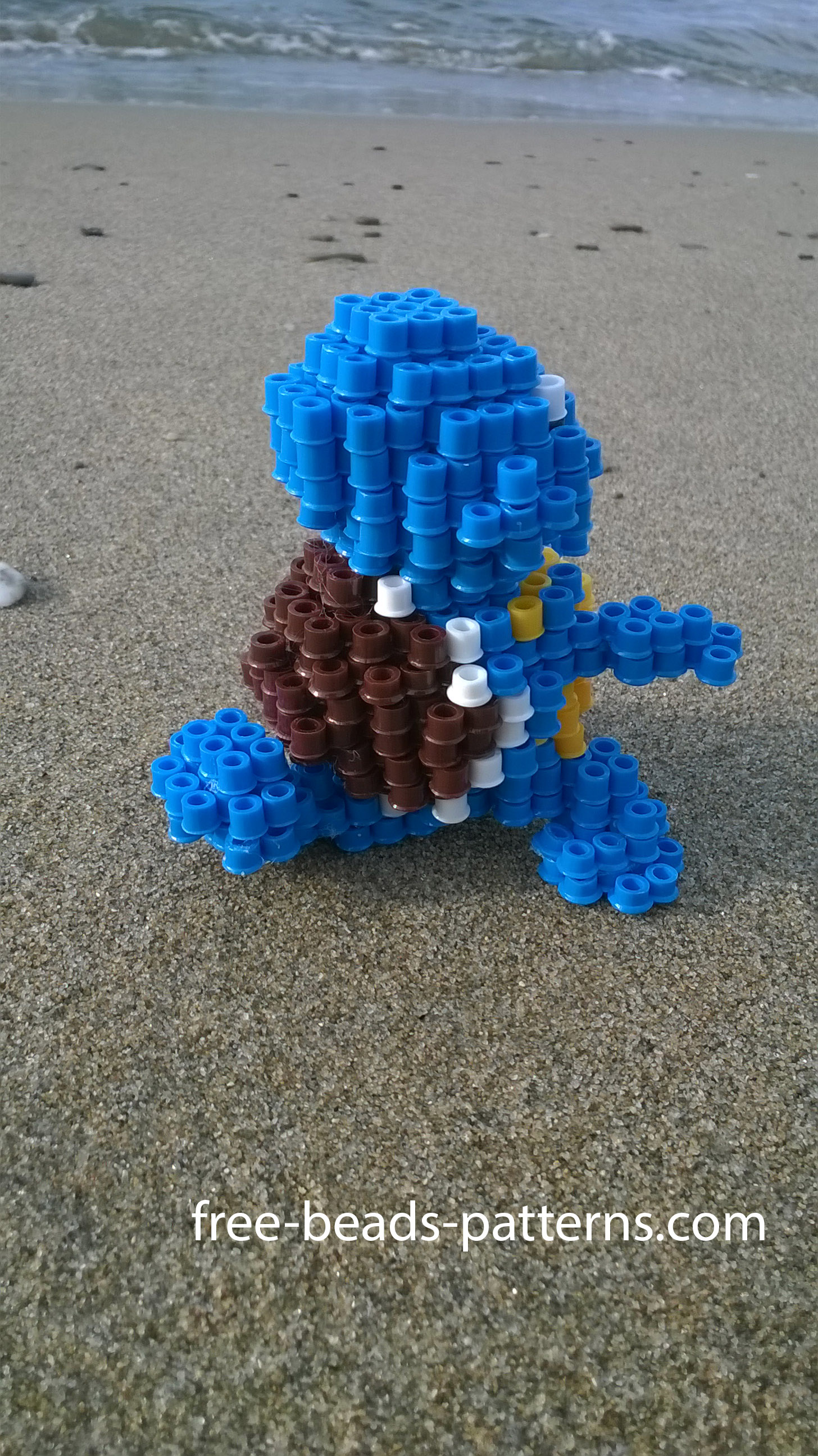 Squirtle Pokemon 3D Perler Beads Hama Beads at the beach photos (6)