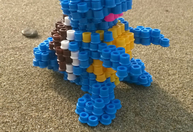 Squirtle Pokemon 3D Perler Beads Hama Beads at the beach photos (7)