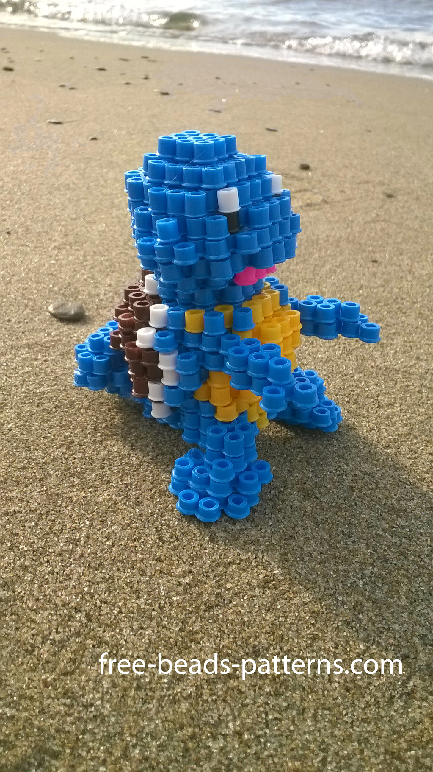 Squirtle Pokemon 3D Perler Beads Hama Beads at the beach photos (7)
