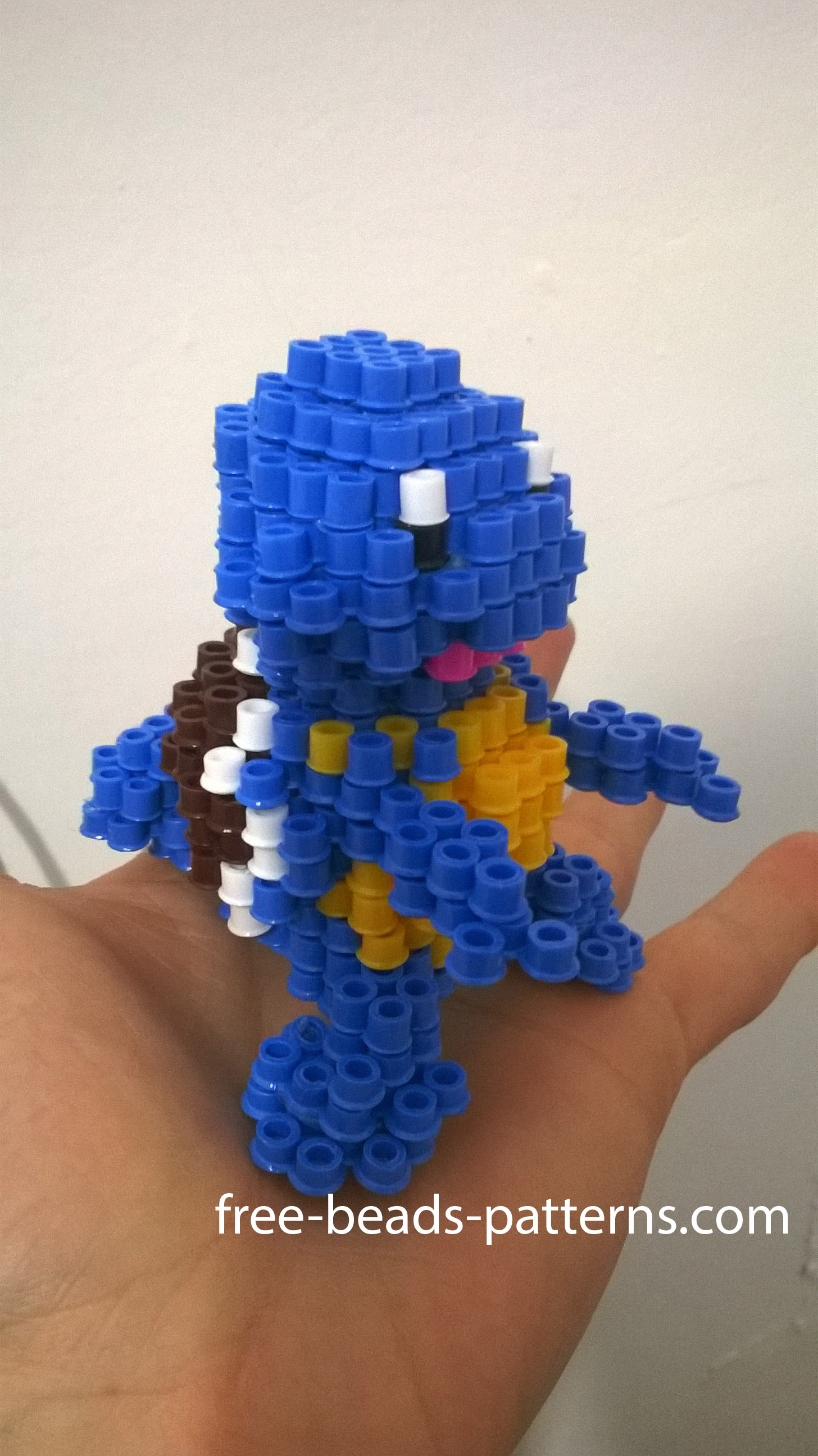 Squirtle Pokemon 3D Perler Beads Hama Beads work photos (1)