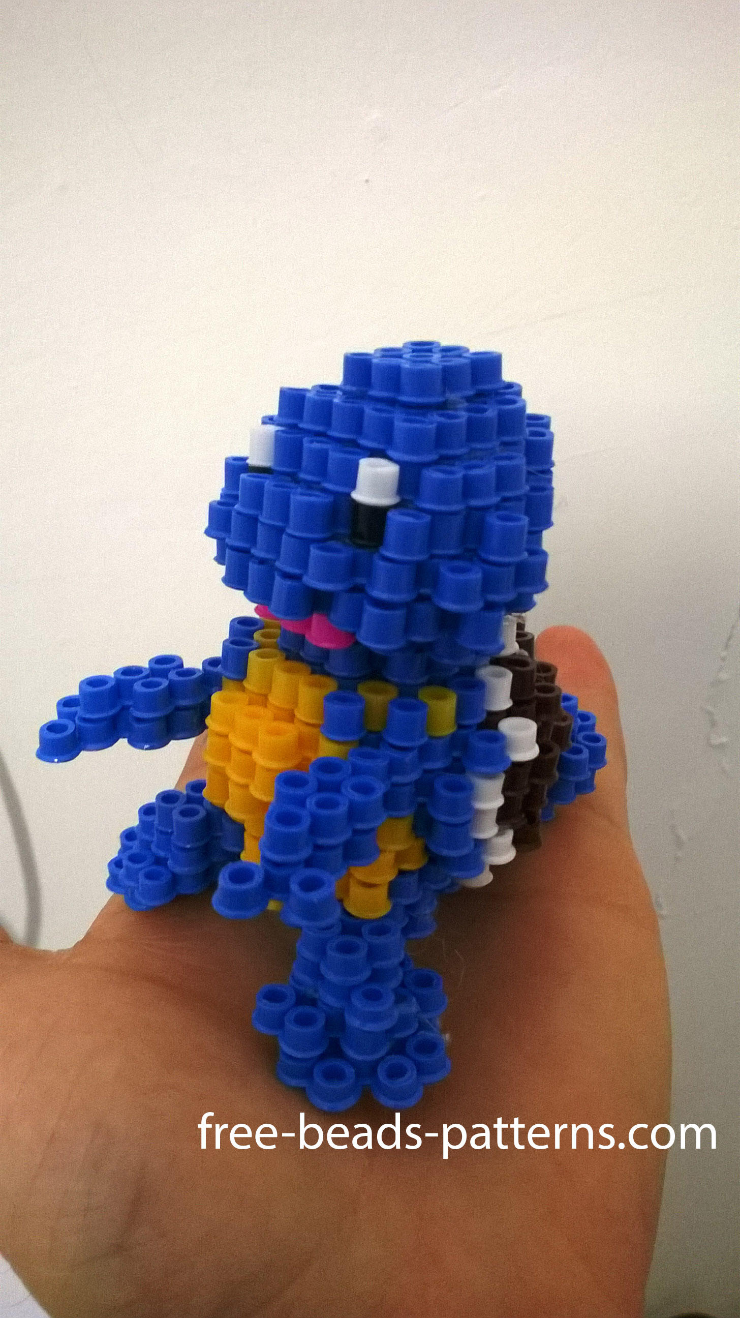 Squirtle Pokemon 3D Perler Beads Hama Beads work photos (3)