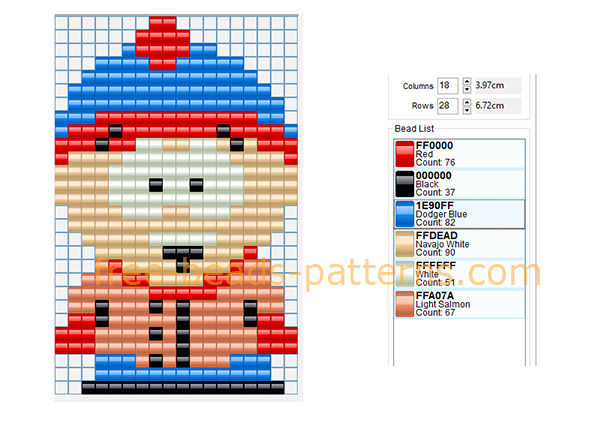 Stan free South Park Hama Beads Pyssla Playbox Quercetti beads design